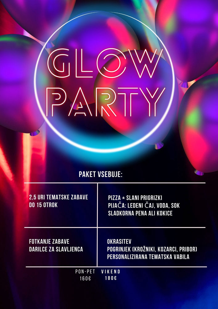 plakat glow party